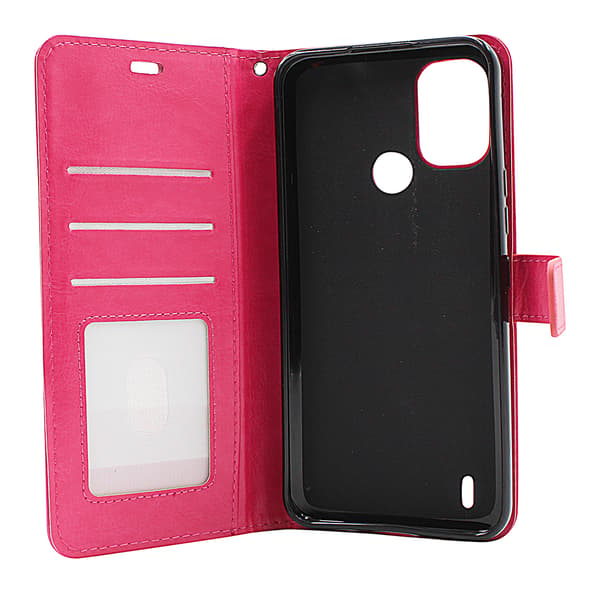 Crazy Horse Wallet Nokia C21 Plus Lila