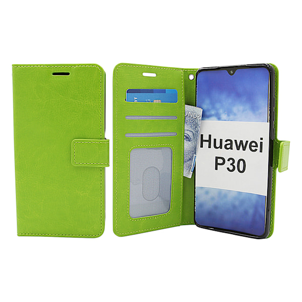 Crazy Horse Wallet Huawei P30 Grön