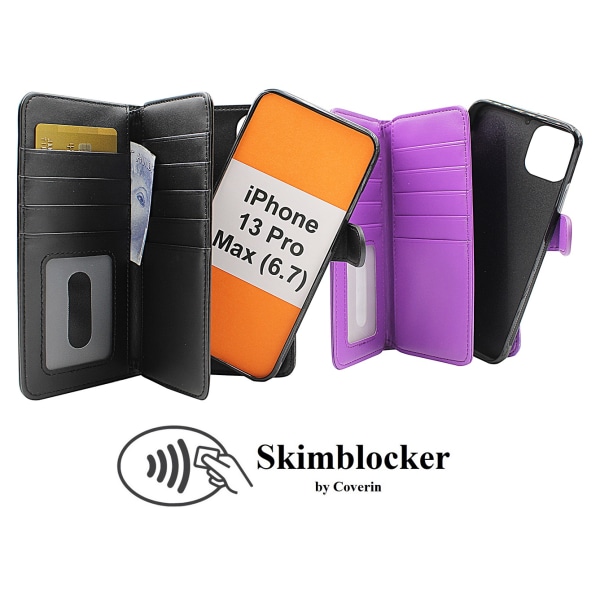 Skimblocker XL Magnet Fodral iPhone 13 Pro Max (6.7) Svart