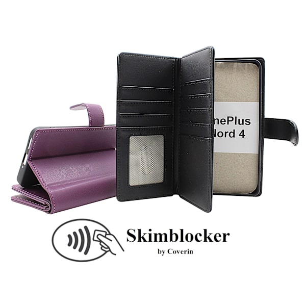 Skimblocker OnePlus Nord 4 5G XL Plånboksfodral Mörklila