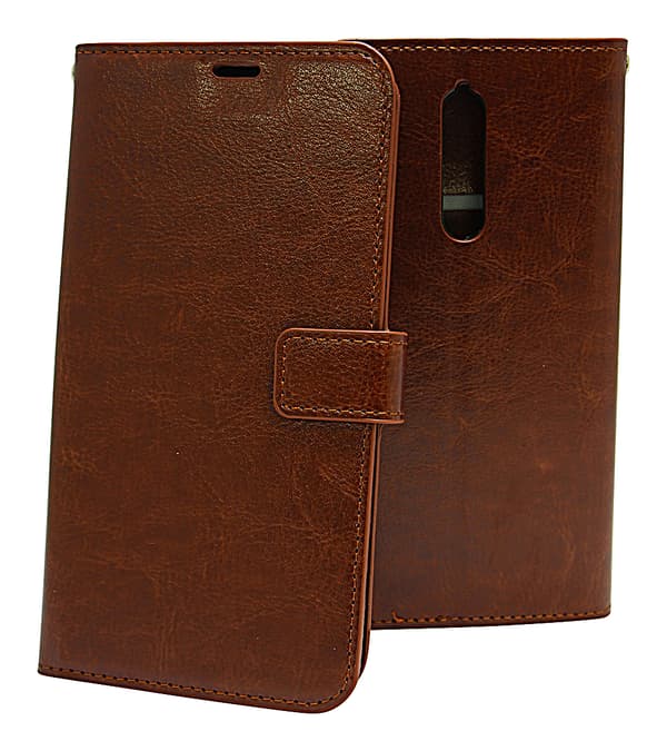 Crazy Horse Wallet Nokia 8 Brun