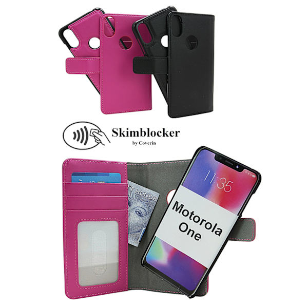 Skimblocker Magnet Wallet Motorola One Svart
