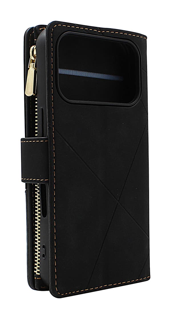 XL iPhone 17 Pro Lyx Plånboksfodral Brun