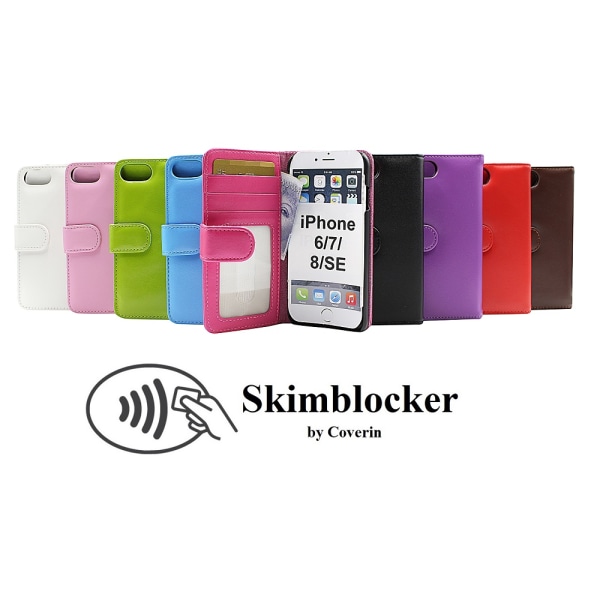Skimblocker Plånboksfodral iPhone 7 Brun