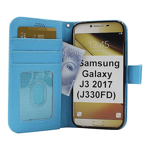New Standcase Wallet Samsung Galaxy J3 2017 (J330FD) (Svart) Svart