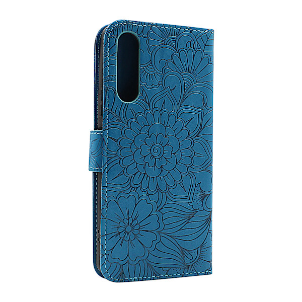 Flower Standcase Wallet Sony Xperia 10 V 5G Blå