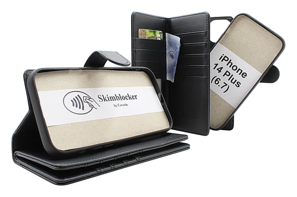 Skimblocker iPhone 14 Plus XL Magnet Plånboksfodral