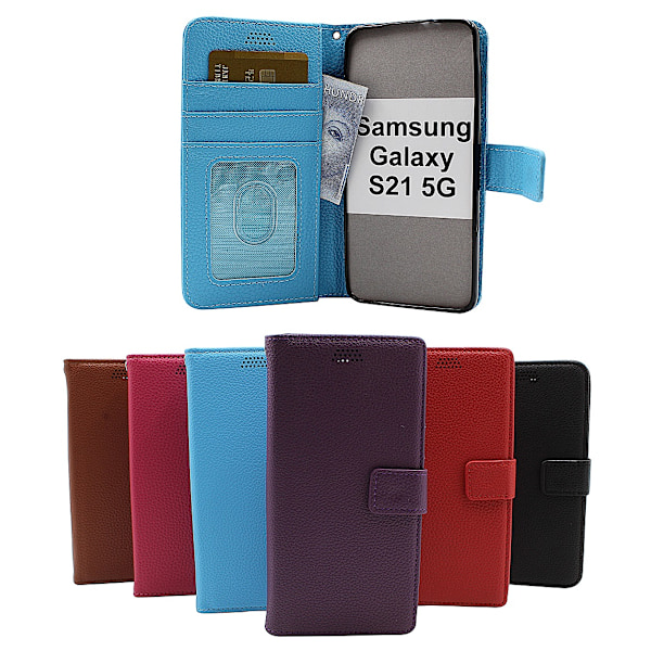 New Standcase Wallet Samsung Galaxy S21 5G (G991B) Svart