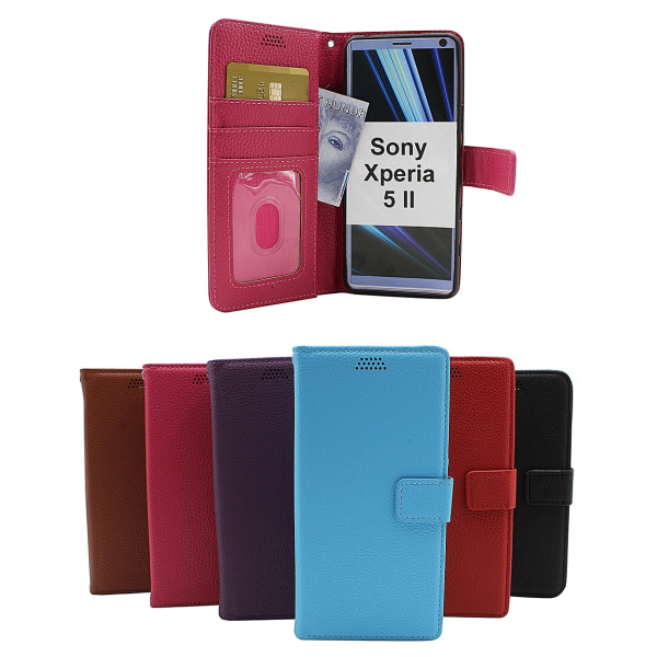 New Standcase Wallet Sony Xperia 5 II (XQ-AS52) (Svart) Hotpink