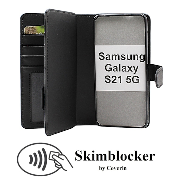 Skimblocker XL Magnet Fodral Samsung Galaxy S21 5G (G991B) Svart