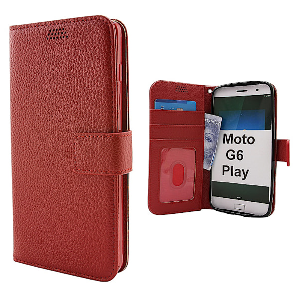 New Standcase Wallet Motorola Moto G6 Play Röd