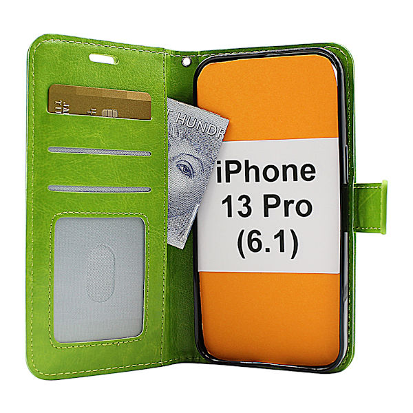 Crazy Horse Wallet iPhone 13 Pro (6.1) Brun