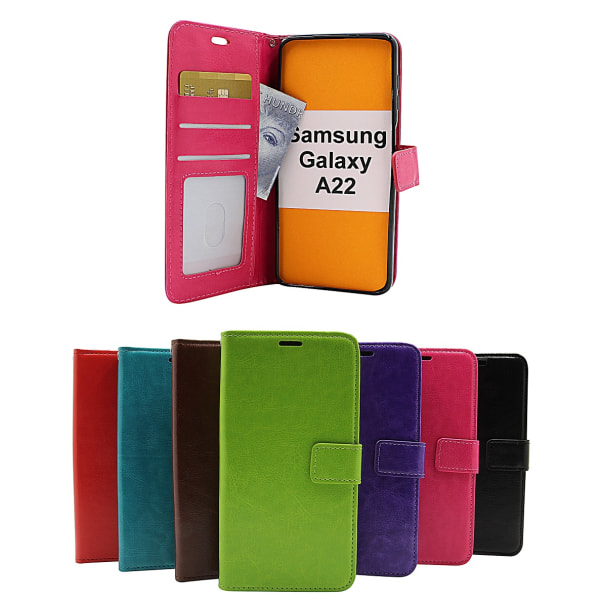 Crazy Horse Wallet Samsung Galaxy A22 (SM-A225F/DS) Hotpink