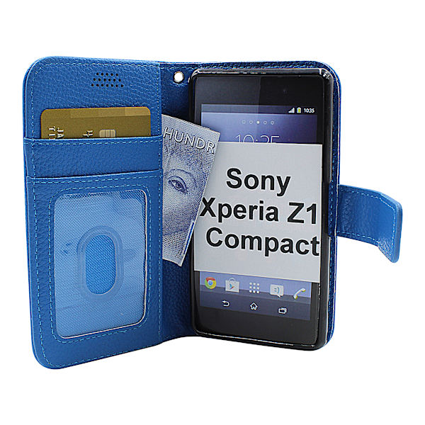 New Standcase Wallet Sony Xperia Z1 Compact (D5503) Blå