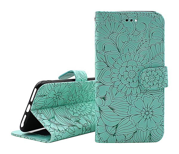 Flower Standcase Wallet Motorola Moto E32s Lila