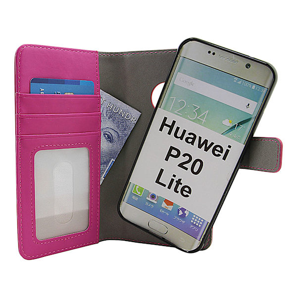 Skimblocker Magnet Wallet Huawei P20 Lite Hotpink