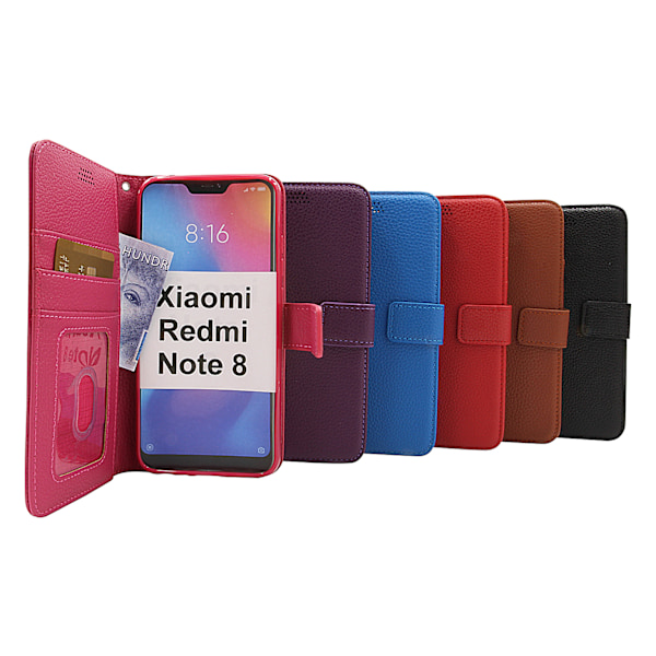 New Standcase Wallet Xiaomi Redmi Note 8 Svart