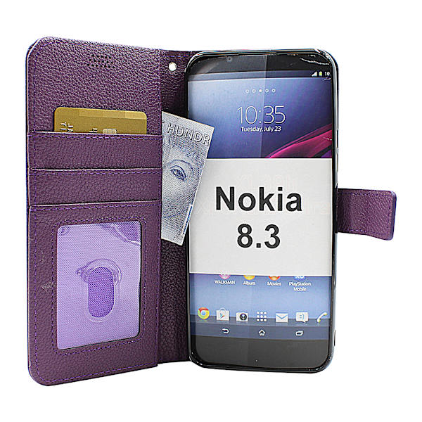 New Standcase Wallet Nokia 8.3 Röd