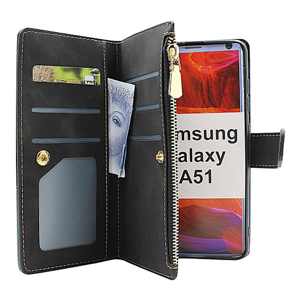 XL Standcase Lyxfodral Samsung Galaxy A51 (A515F/DS) Vinröd