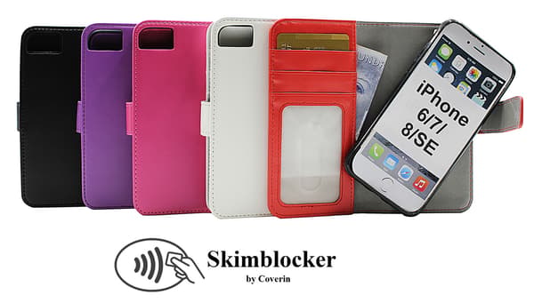 Skimblocker Magnet Wallet iPhone 7 Röd
