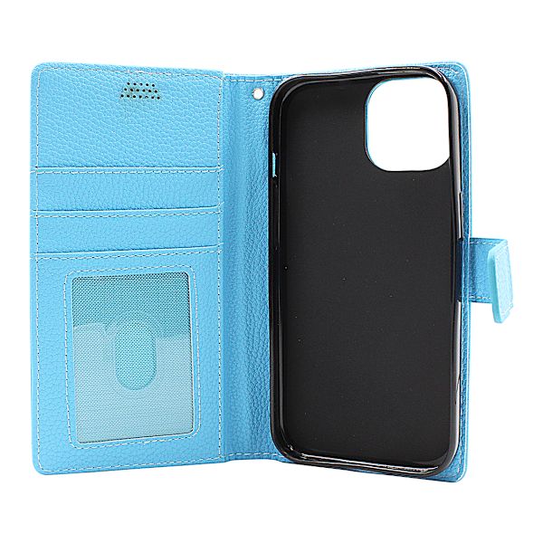 New Standcase Wallet iPhone 15 Ljusblå