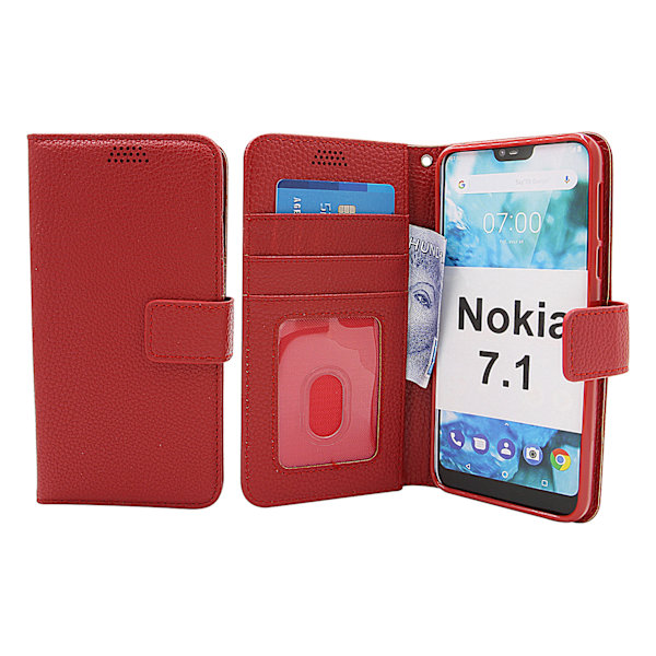 New Standcase Wallet Nokia 7.1 Röd