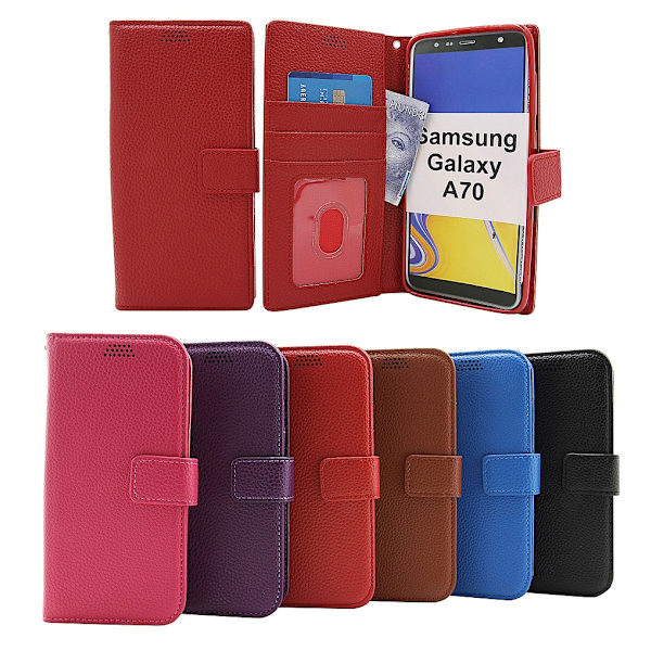 New Standcase Wallet Samsung Galaxy A70 (A705F/DS) Ljusblå