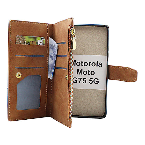 XL Motorola Moto G75 5G Lyx Plånboksfodral Svart