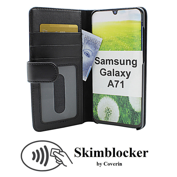 Skimblocker Plånboksfodral Samsung Galaxy A71 (A715F) Svart