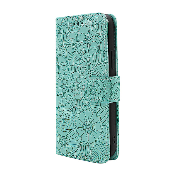 Flower Standcase Wallet iPhone 12 / 12 Pro (6.1) Blå