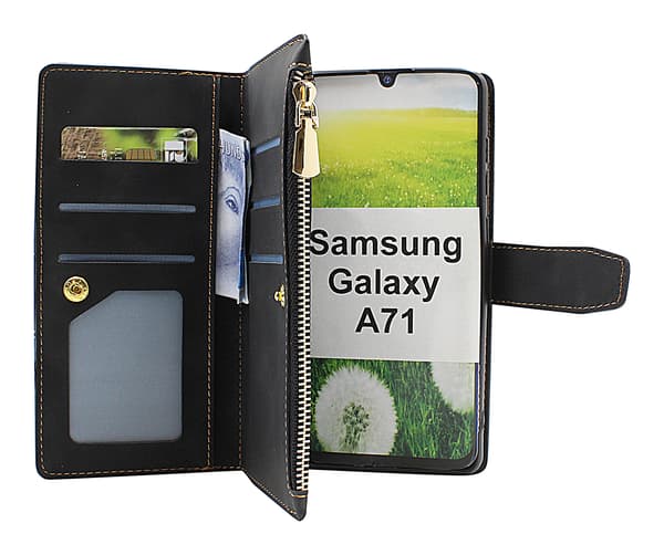 XL Standcase Lyxfodral Samsung Galaxy A71 (A715F/DS) Marinblå