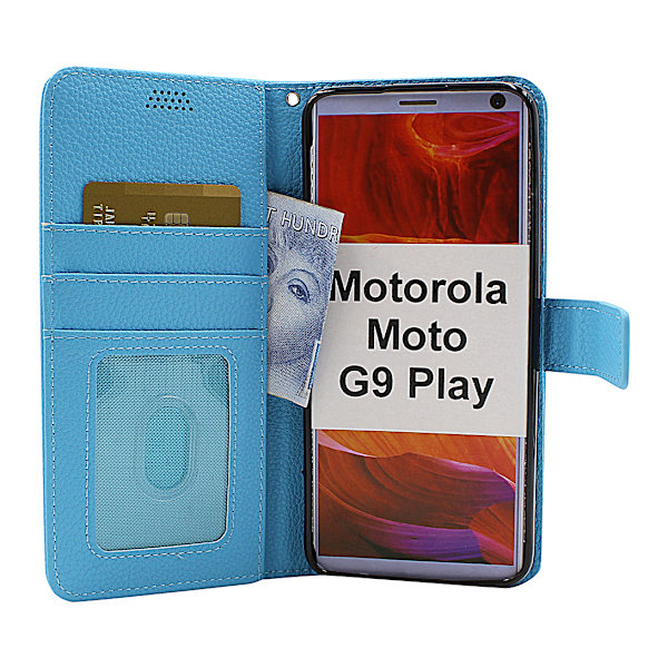 New Standcase Wallet Motorola Moto G9 Play (Svart) Röd