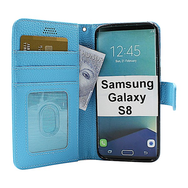 New Standcase Wallet Samsung Galaxy S8 (G950F) Ljusblå