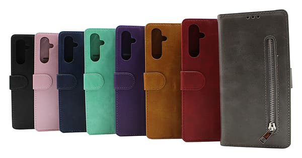 Zipper Standcase Wallet Samsung Galaxy A34 5G Ljusrosa