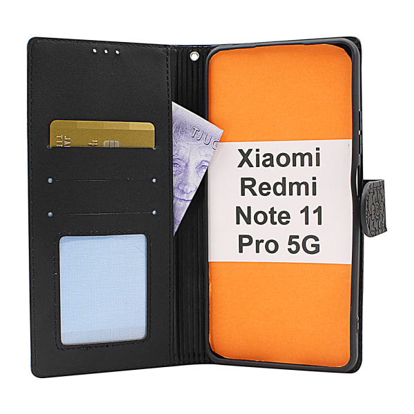 Flower Standcase Wallet Xiaomi Redmi Note 11 Pro 5G Blå