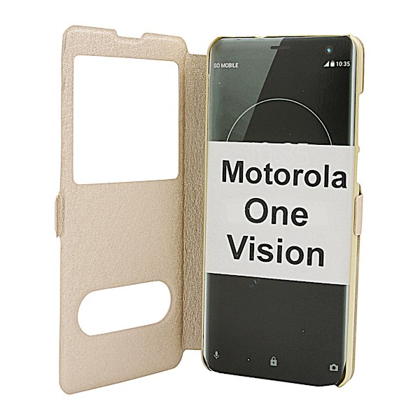 Flipcase Motorola One Vision Champagne