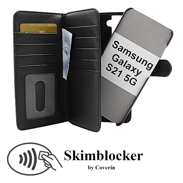 Skimblocker XL Magnet Fodral Samsung Galaxy S21 5G (G991B) Lila
