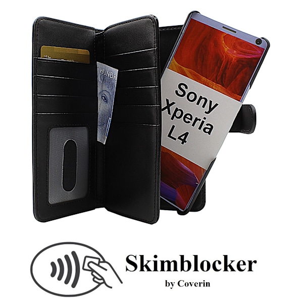 Skimblocker XL Magnet Wallet Sony Xperia L4 Svart