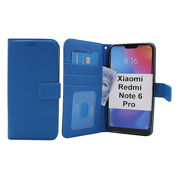 New Standcase Wallet Xiaomi Redmi Note 6 Pro Blå
