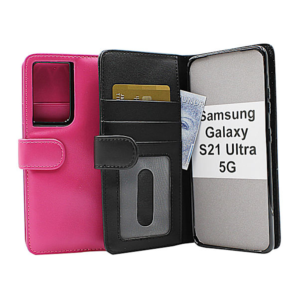 Skimblocker Plånboksfodral Samsung Galaxy S21 Ultra 5G Svart