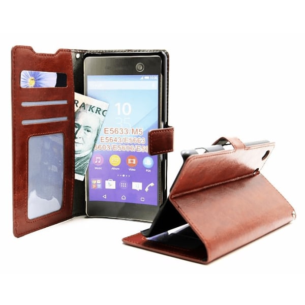 Crazy Horse Wallet Sony Xperia M5 (E5603 / E5633) Vit