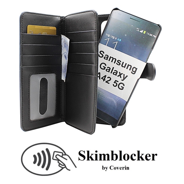 Skimblocker XL Magnet Fodral Samsung Galaxy A42 5G Lila