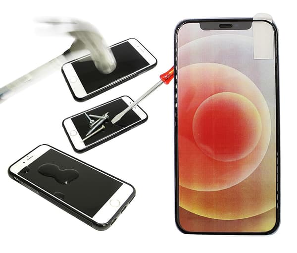 Full Frame Glas skydd iPhone 12 (6.1) (Svart)