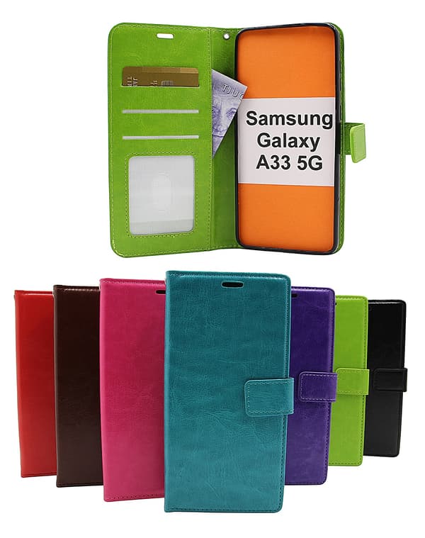 Crazy Horse Wallet Samsung Galaxy A33 5G (A336B) Grön