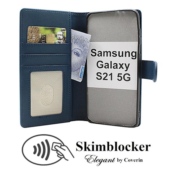 Skimblocker Plånboksfodral Samsung Galaxy S21 5G (SM-G991B) Glitter Pink