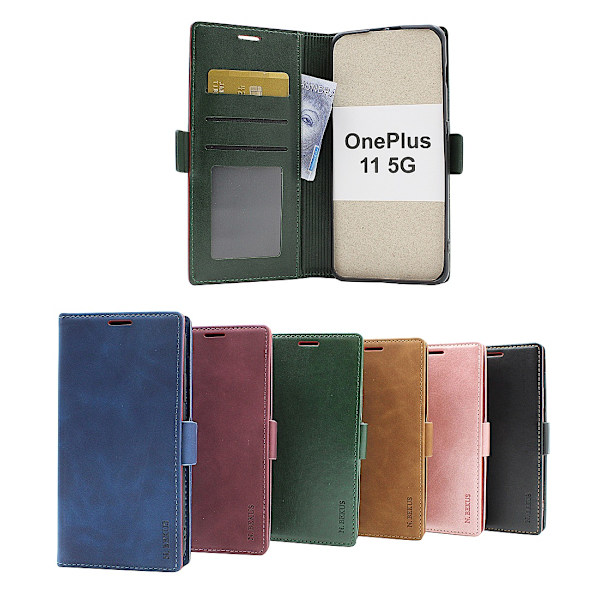 Lyx Standcase Wallet OnePlus 11 5G Marinblå