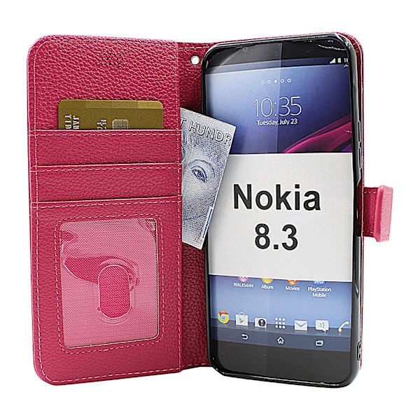 New Standcase Wallet Nokia 8.3 Röd