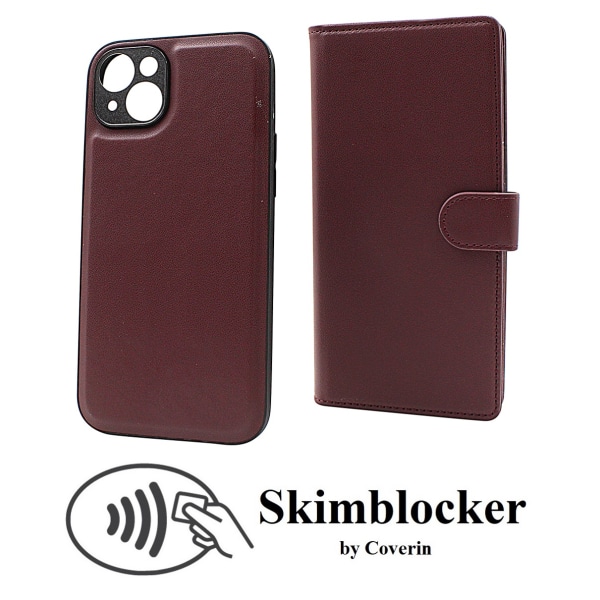 Skimblocker iPhone 15 Plus Magnet Plånboksfodral Svart