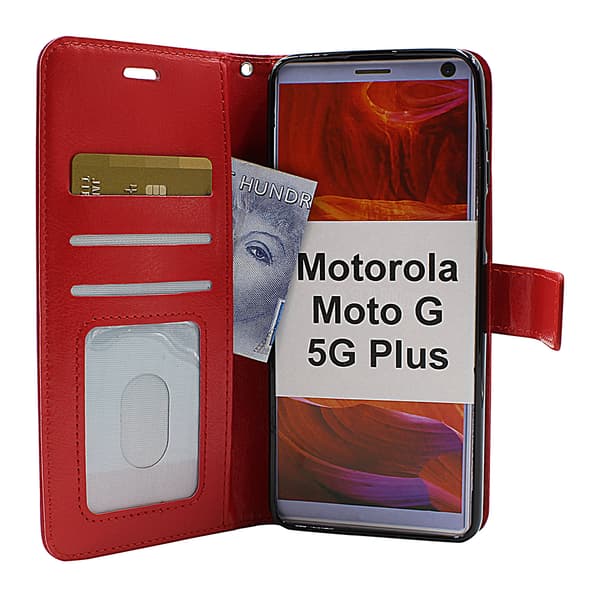 Crazy Horse Wallet Moto G 5G Plus (Svart) Turkos