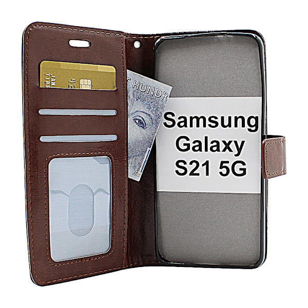 Crazy Horse Wallet Samsung Galaxy S21 5G (G991B) Brun